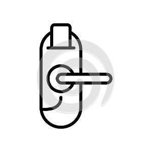 Door key icon vector isolated on white background, Door key sign , line and outline elements in linear style