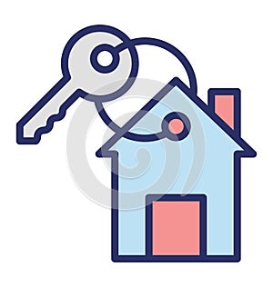 Door key Isolated Vector Icon which can easily modify or edit