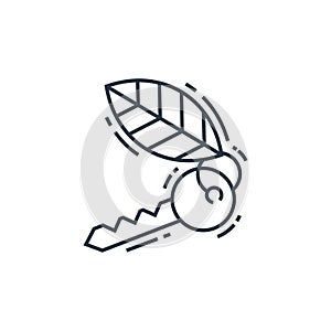 door key vector icon isolated on white background. Outline, thin line door key icon for website design and mobile, app development