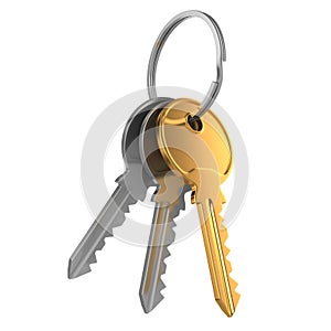 Door keys isolated photo