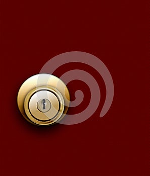 Door knob on red