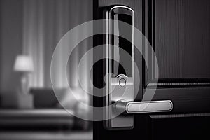 Door knobs handles realistic composition, digital dial pad of ha