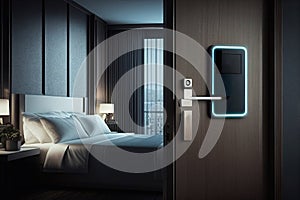 Door knobs handles realistic composition, digital dial pad of ha