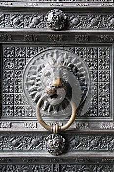 Door knock Lion with ring in mouth in Cologne