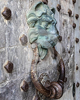 Door Knocker at Leeds Castle in Kent, UK