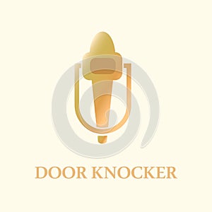 door knocker logo design vector flat isolated illustration