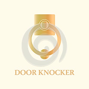 door knocker logo design vector flat isolated illustration