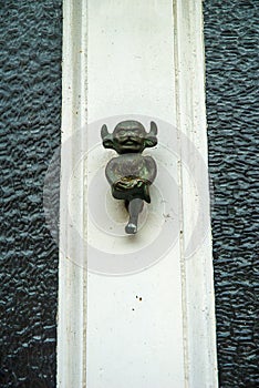 Door Knocker in the shape of the Lincoln Imp in Slaidburn Lancashire