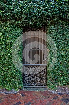 A door of landmark building in the historic district of Savannah Georgia