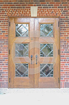 Door with leaded glass windows