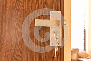 Door lock handle with set of keys