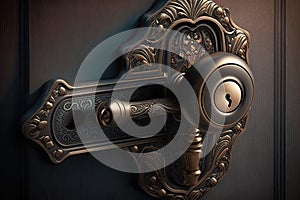 a door lock with a hidden black keyhole, requiring a specific (and secret) key to open