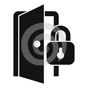 Door lock stop theft icon simple vector. Alarm security