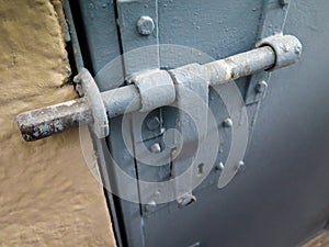 Door locked with iron latch