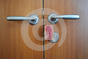Door locked by seal
