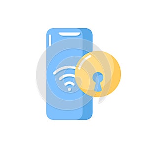 Door locker vector flat color icon