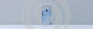 door with locks, generative AI, banner format