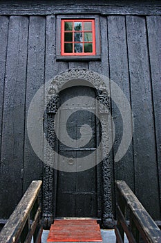 Door of the Lom Stave Church photo