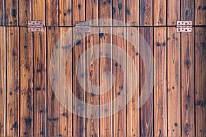 Door loops in wooden doors. Rural rustic style. Rough wood surface