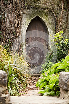 Door of Malahide Castle and Gardens. Ireland