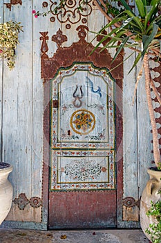 Door of the mansion in the medieval medina of Sousse