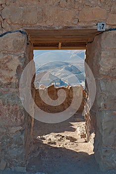 A door in the Masada ruins