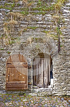 Door in a medieval wall in Tallinn - Old Town