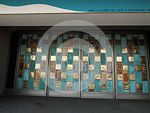 door Mexico city Basilica of Our Lady of Guadalupe