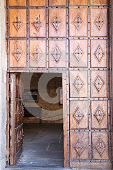 Door Monastery of the Annunciation in Salamanca, Spain photo