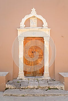 Door of old building in Hersonissos.