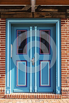 Door of an old classic building in Stade, Germany