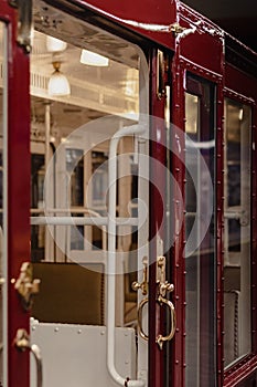 door of an old train in madrid