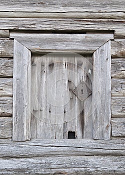 Door of old wooden barn