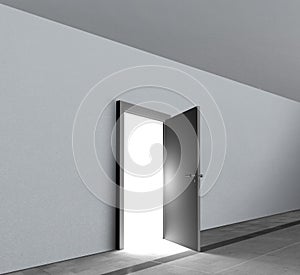 Door open showing bright white light shining