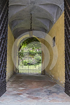 Door of Palazzo Incisa Beccaria in Borgo Villa il Poggio