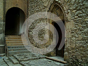 Door passage in medieval castle