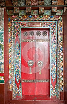 Door at the Pemayangtse Monastery, Sikkim, India photo