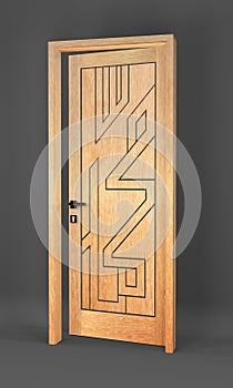 The door of the Prophet Muhammad SAW Name Design Model in 3d illustration form