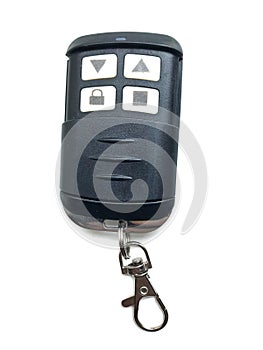 Door remote control on white background