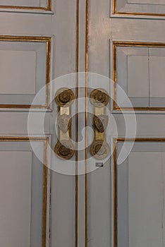 Door in The royal Wilanow Palace in Warsaw, Poland