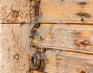 Door. Rusty.. Wooden. Locks. Iron