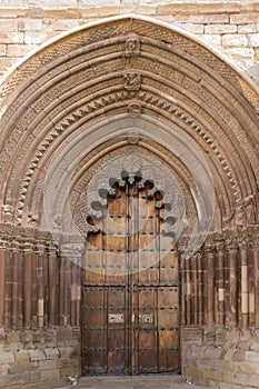 Door of San RomÃÂ¡n Church, Cirauqui. Navarre. Spain. photo