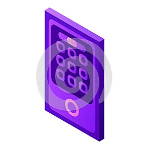 Door security code icon, isometric style