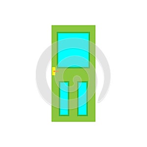 Door security symbol house style vector. Entry home closeup interior