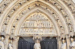 Door of the spiers -Portail des flÃ¨ches- of the Cathedral of Saint Andre, Bordeaux Gironde France