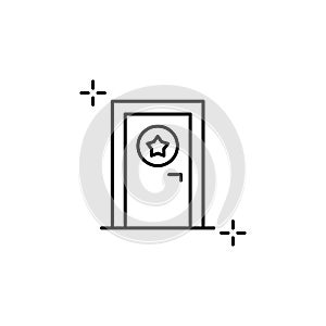 Door, stars icon. Simple line, outline vector elements of theatre for ui and ux, website or mobile application