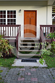 Door and steps