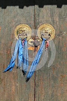 Door of a tibetan buddhist monastery