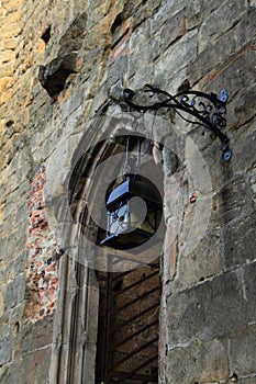 Door to cathedral on Oybin castle and monastery