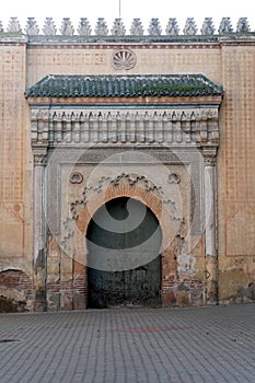 Door to El Badi palace in Marrakech, Morocco